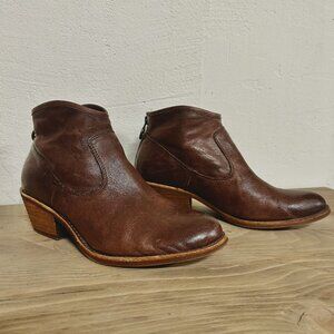 Sofft Leather Booties Heels Brown
